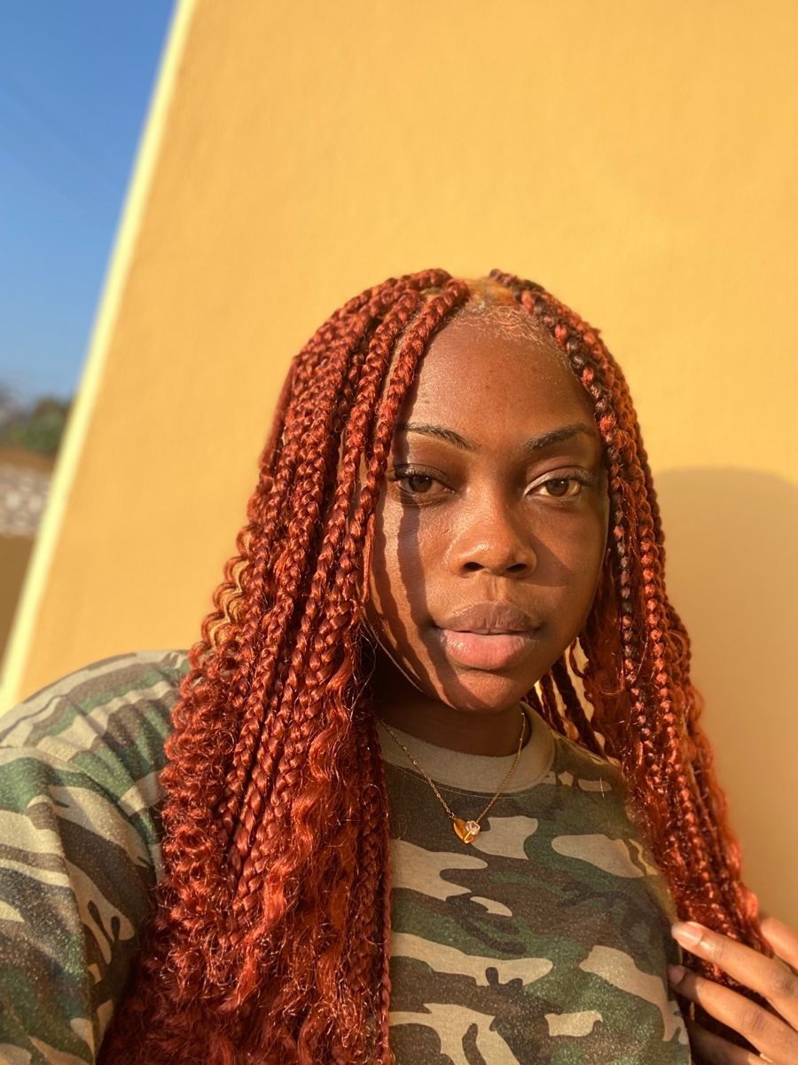 The Best Trendy Modern Knotless Orange Braids African Hairstyles